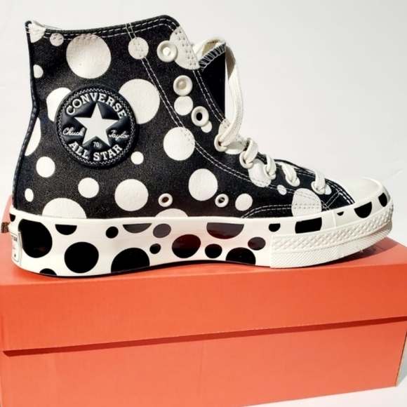 🔥Exclusive 🔥Converse Chuck 70 Polka Dot Mashup Hi Shoes Size 8.5 Women - Picture 3 of 16
